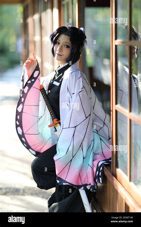 Japan anime cosplay portrait of girl with comic costume with japanese ...