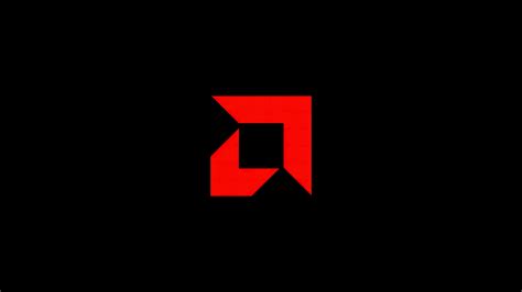 AMD Wallpaper 4K, Minimal logo, Black background