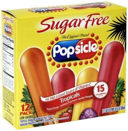 Popsicle Ice Pops, Tropicals Flavored Ice Pops - 12 ea, Nutrition Information | Innit