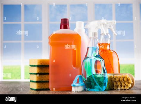 Assorted cleaning products Stock Photo - Alamy