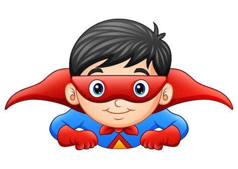 Premium Vector | Cartoon superhero boy flying