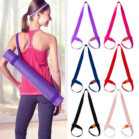 Multifunctional Yoga Mat Strap Yoga Mat Sling Carrier Strap Adjustable Shoulder Belt Cotton ...