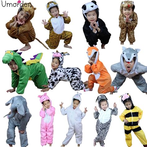 Cartoon Children Kids Animal Costume Cosplay Clothing Dinosaur Tiger ...