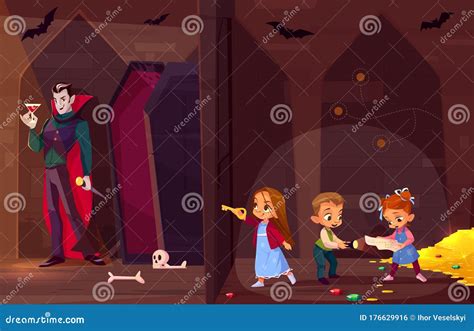 Children in Quest Escape Room Cartoon Vector Stock Vector - Illustration of riddle, player ...