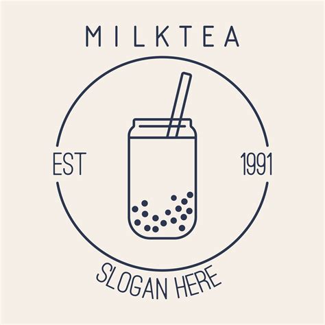 MILK TEA cup icon on beige background vector 30773267 Vector Art at ...