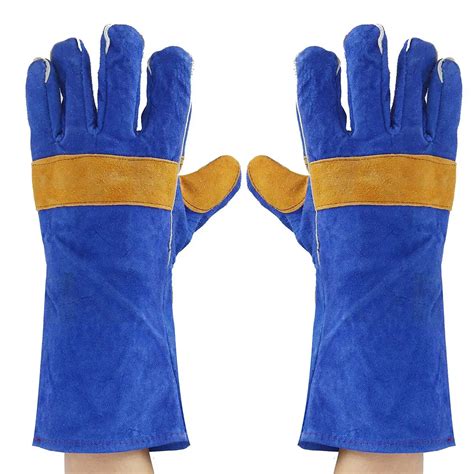 35/40cm Heavy Duty Welding Gloves Leather Cowhide Protect Welder Hands 2 Sizes Workplace Safety ...