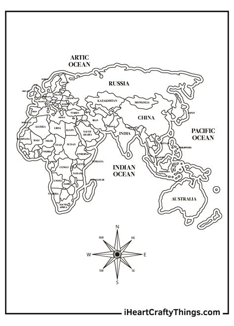 Printable World Map Coloring Pages (Updated 2021)