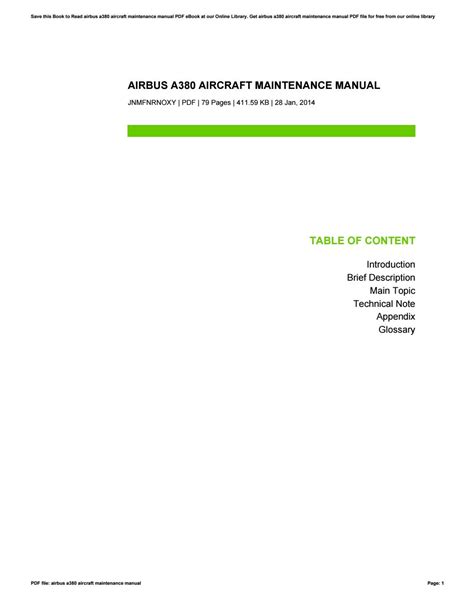 Airbus a380 aircraft maintenance manual by JeffreyMcLain3174 - Issuu