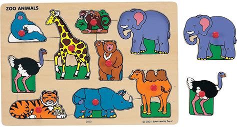 Zoo Animals Peg Puzzle - Double Play