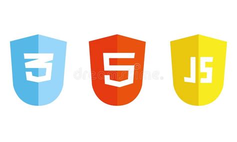 HTML5 CSS3 JS Icon Set. Web Development Logo Icon Set of Html, Css and ...