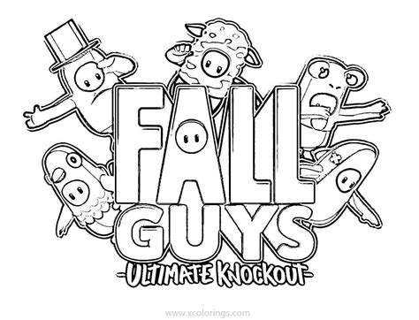 Fall Guys Coloring Pages Ultimate Knockout - XColorings.com