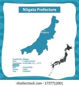 Niigata Prefecture Map Japan Country Background Stock Vector (Royalty Free) 1737712001 ...