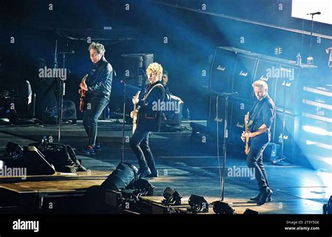 19 November 2023 - Hamilton, Ontario, Canada. Green Day rocked the Grey Cup halftime show in ...