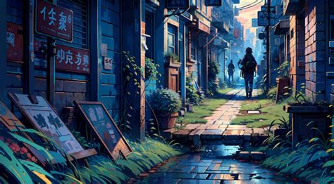 1920x1080 Resolution Ghost City AI Art Anime Original 1080P Laptop Full ...