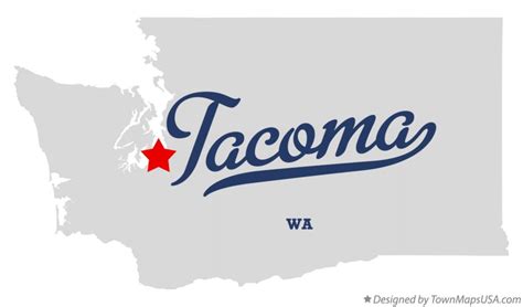 Map of Tacoma, WA, Washington