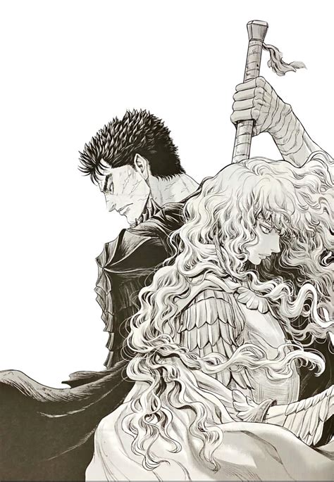 Guts and Griffith art from Message to Kentaro Miura Booklet : r/Berserk