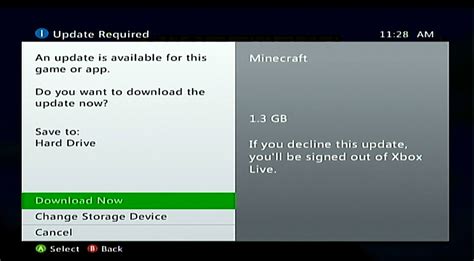 Xbox 360 Minecraft Update