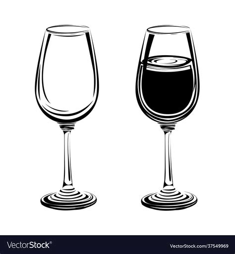 Wine glass silhouette Royalty Free Vector Image