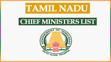 Tamil Nadu Chief Ministers List 1947 to 2024 PDF Download