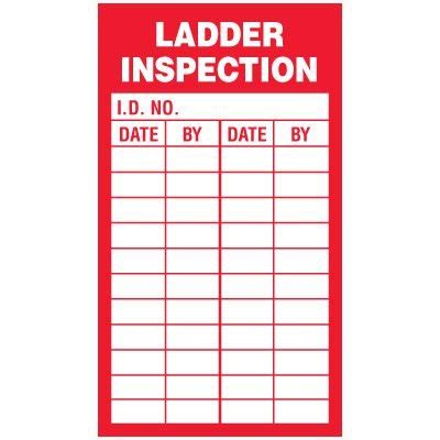 Inspection Record Labels - Ladder Inspection Record, Inspection & Equipment Maintenance Labels ...