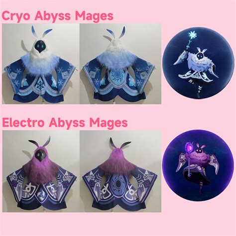 Genshin Impact Cryo Pyro Electro Hydro Abyss Mages Cosplay Costume ...