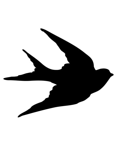 Transfer Printables - Bird Silhouettes - Swallows | Pássaro stencil, Template pássaro e Silhueta ...