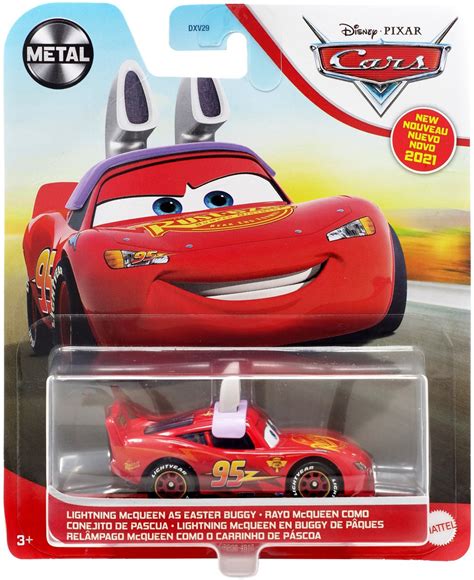 Disney Pixar Cars Cars 3 Metal Lightning McQueen 155 Diecast Car as Easter Bunny Mattel Toys ...