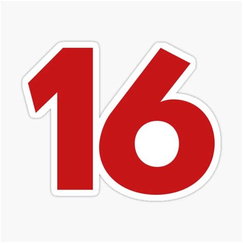 "16 Driver Number (Red)" Sticker for Sale by FilipeFerreira | Redbubble