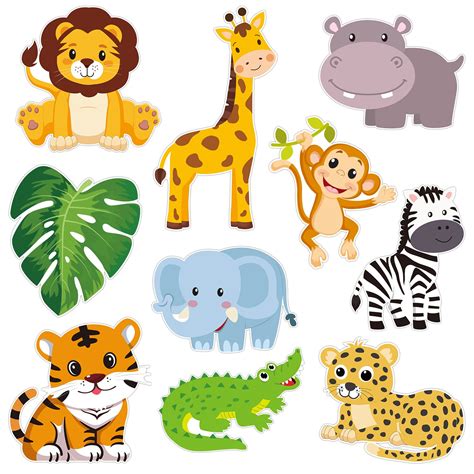 Snapklik.com : 30 Pieces Jungle Animal Cutouts Safari Jungle Cut-Outs For Bulletin Board ...