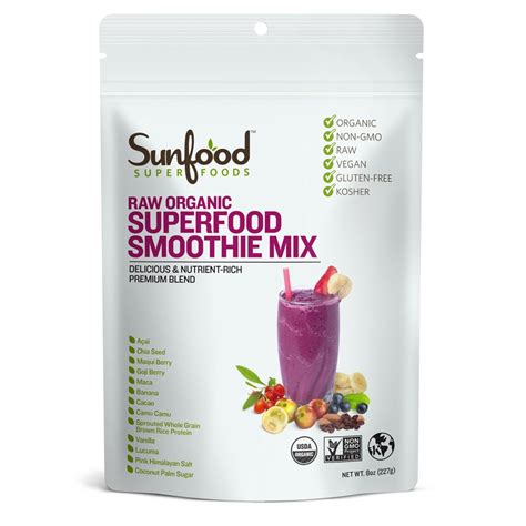 Sunfood Superfoods Organic Superfood Smoothie Powder, 8.0 Oz - Walmart.com - Walmart.com