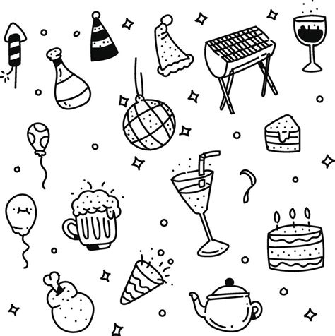 Party doodle style. Party drawing style 2247522 Vector Art at Vecteezy