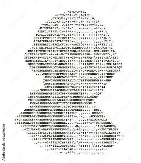 George Washington stylized portrait ASCII art original version. Code. Vector illustration ...