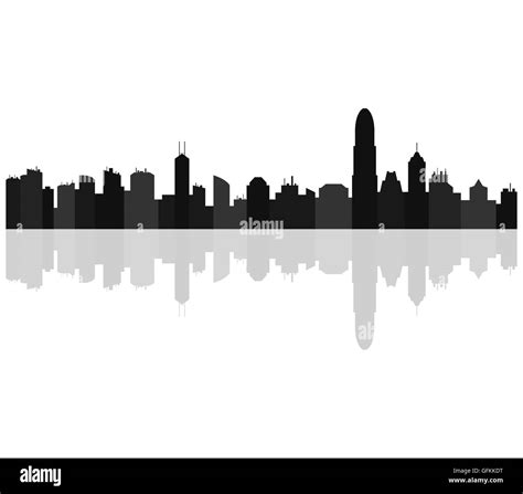 Hong kong skyline silhouette Black and White Stock Photos & Images - Alamy