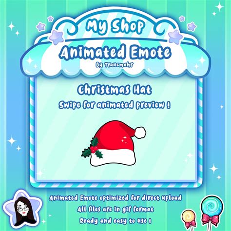 ANIMATED EMOTE, Christmas Emote, Christmas Hat Emote, Noël Emote, Christmas for Twitch and ...