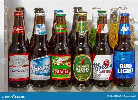 A Beer Fridge With World Famous Beer Brands On A Mini Fridge Editorial Image | CartoonDealer.com ...