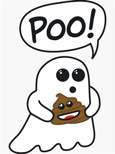 "Halloween Poop Emoji Funny Ghost" Sticker for Sale by peculiarpuffin ...