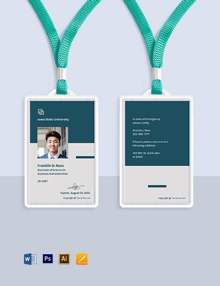 College id card template psd free download - electronicsras