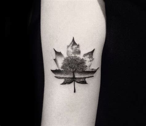 Maple Tree Tattoo Black And White - Goimages Connect