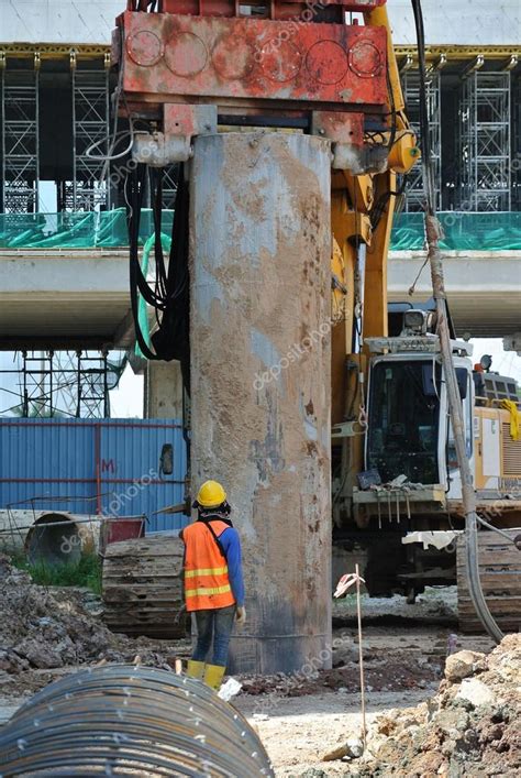 Bore pile steel casing installed at the construction site ⬇ Stock Photo ...