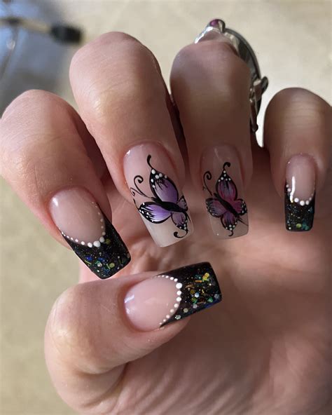 Nails with a butterfly designs | My nails, Nails, Nail designs