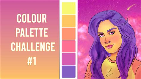 Colour Palette Challenge #1 | ART CHALLENGE | JazzDrawsArt - YouTube