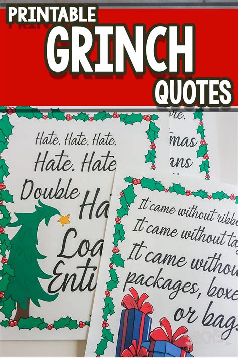 Printable Grinch Quotes for Grinchmas