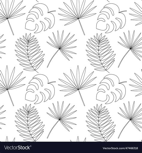 Tropical leaves pattern Royalty Free Vector Image