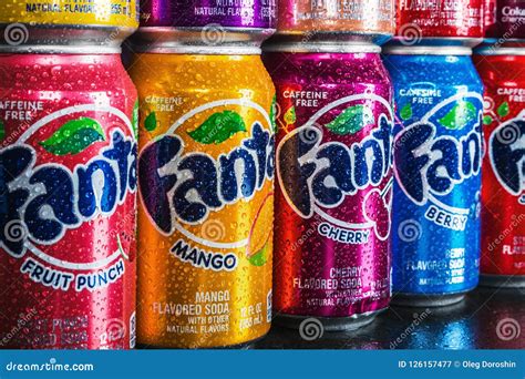 Cans Of Fanta Orange Soda Editorial Photo | CartoonDealer.com #183306975