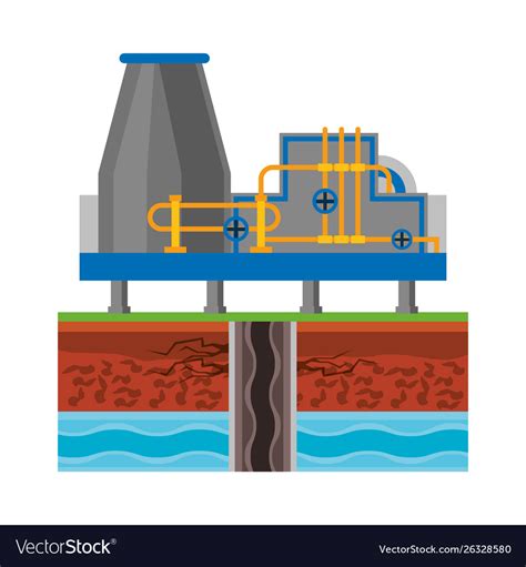 Oil refinery gas factory cartoon Royalty Free Vector Image