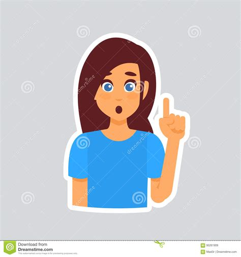 Girl Shocked Sticker for Messenger, Label Icon Colorful Logo Stock Vector - Illustration of ...