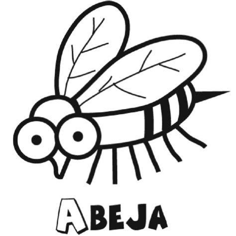 Imprimir Dibujo para colorear de abeja - Dibujos para colorear de los animales del bosque