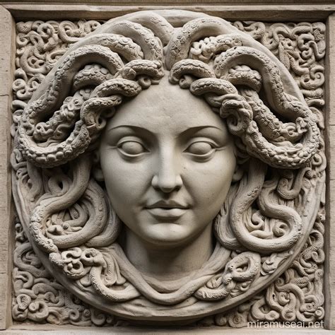 Ancient Stone Medusa Statue Face Sculpture | MUSE AI