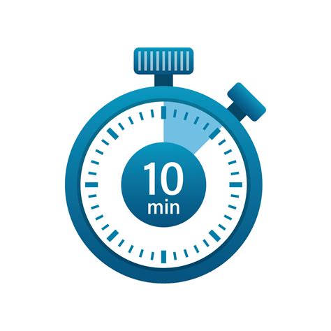 Stopwatch 10 minutes icon illustration in flat style. Timer vector illustration on isolated ...