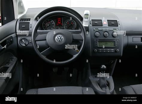 Car, VW Volkswagen Touran, Van, model year 2003-, red, interior view, Interior view, Cockpit ...